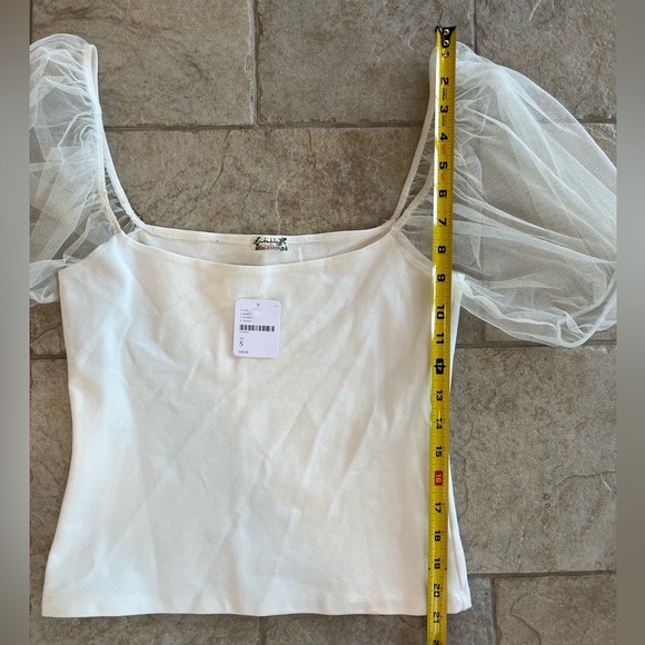 NWT Free People Puff Sleeve Ivory Top Intimately S Romantic Balletcore - Picture 12 of 12